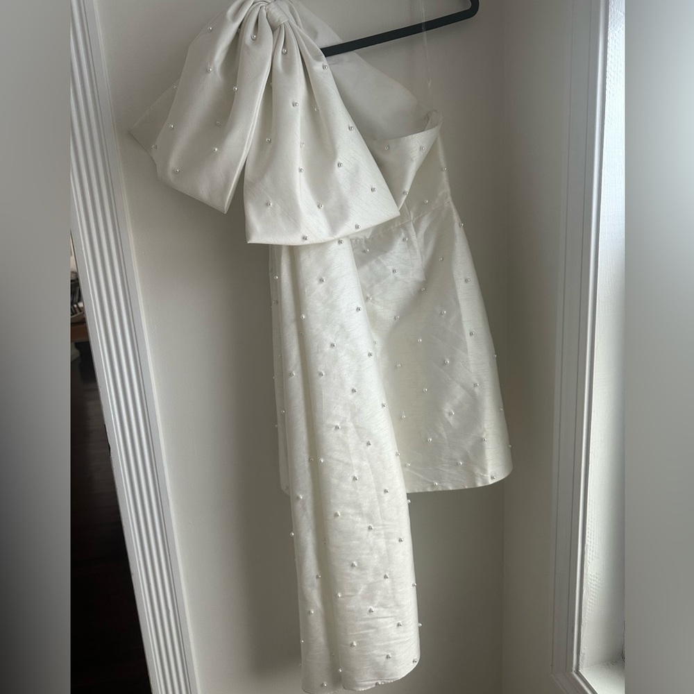 Sachin & Babi Pippa One-Shoulder Pearl-Embellished Mini Dress - Picture 11 of 14